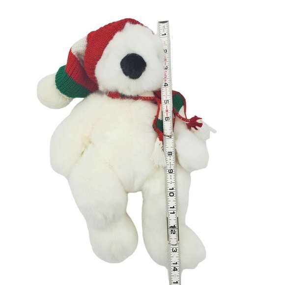 1997 TYChristmas White Teddy Bear Stuffed Animal Plush Holiday Romeo VTG Plush - Picture 3 of 6